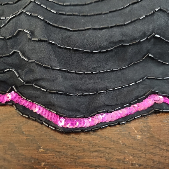 Vintage 80's Avalon 100% Silk Sequins Top Size L - Picture 7 of 9
